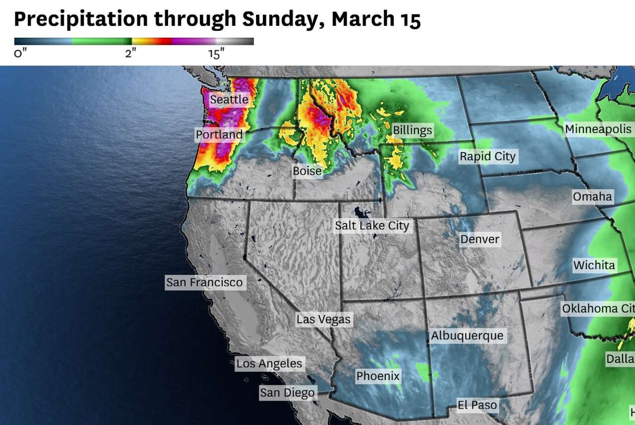 Striking weather contrast to hit West Coast, with gobs of snow and ...