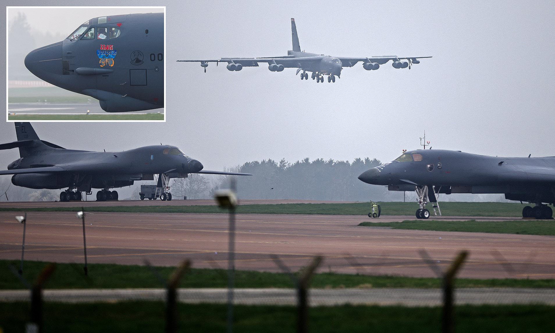 Three US B-52 bombers touch down in UK for Iran strikes: Fleet of ...