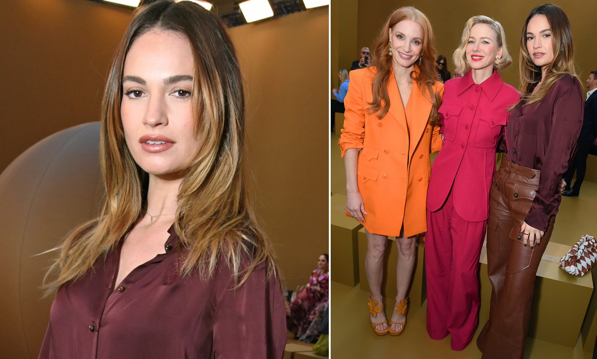 Lily James joins glamorous Jessica Chastain and Naomi Watts at ...