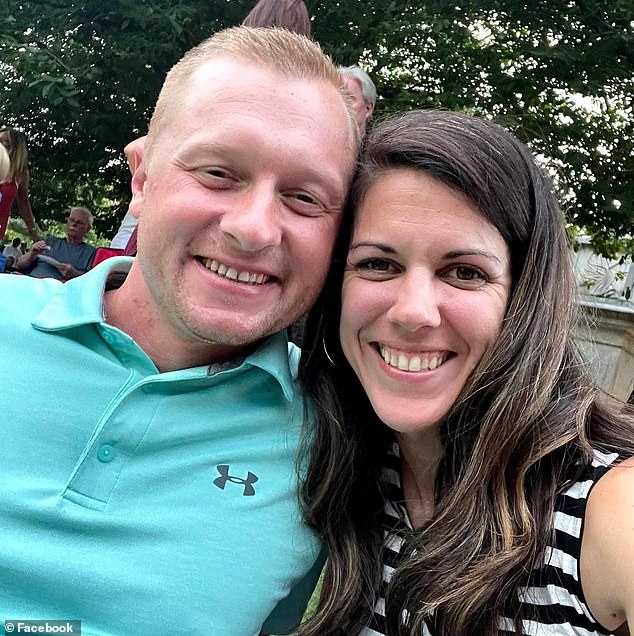 Hughes has been remembered as a loving father to his two sons and a cherished husband to his wife Laura (pictured together)