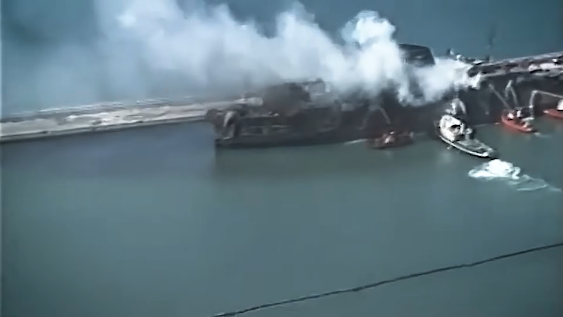 A ferry hit an oil tanker carrying 82,000 tons of oil – then it exploded
