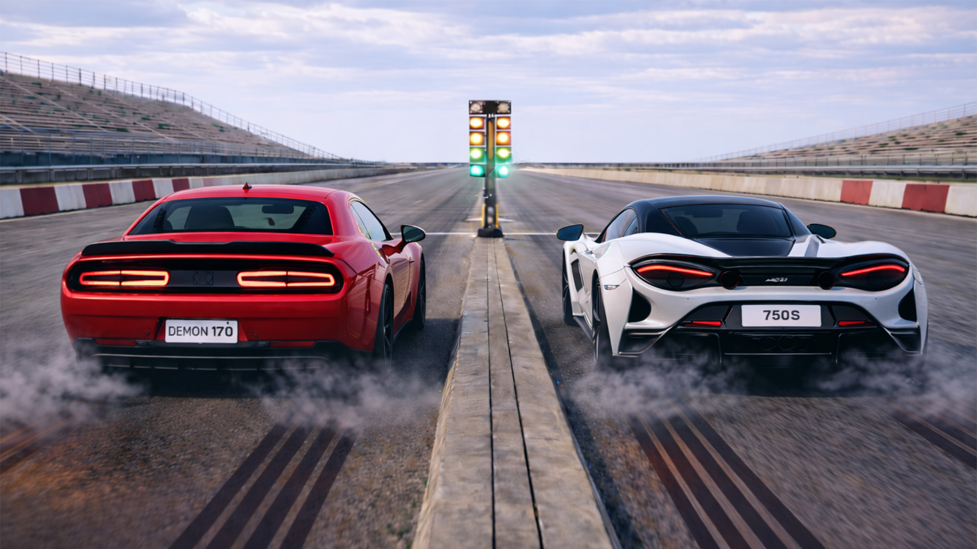Dodge Demon 170 vs McLaren 750S drag race