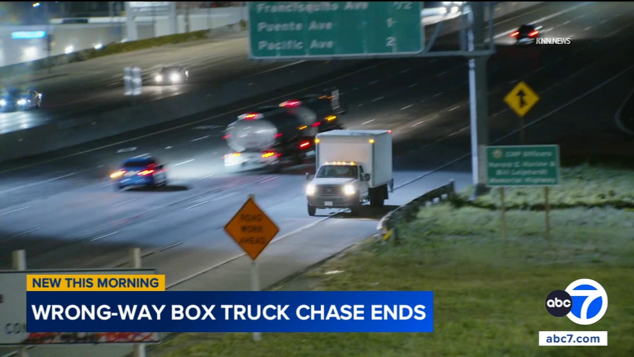 Box truck driver in custody after wrong-way chase across SoCal freeways