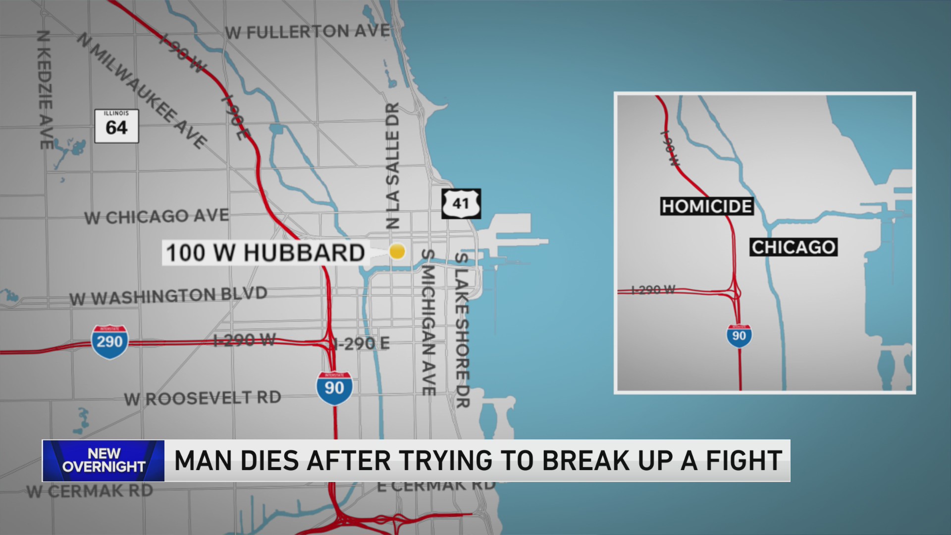 Man attempting to intervene in River North fight pushed down stairs, dies