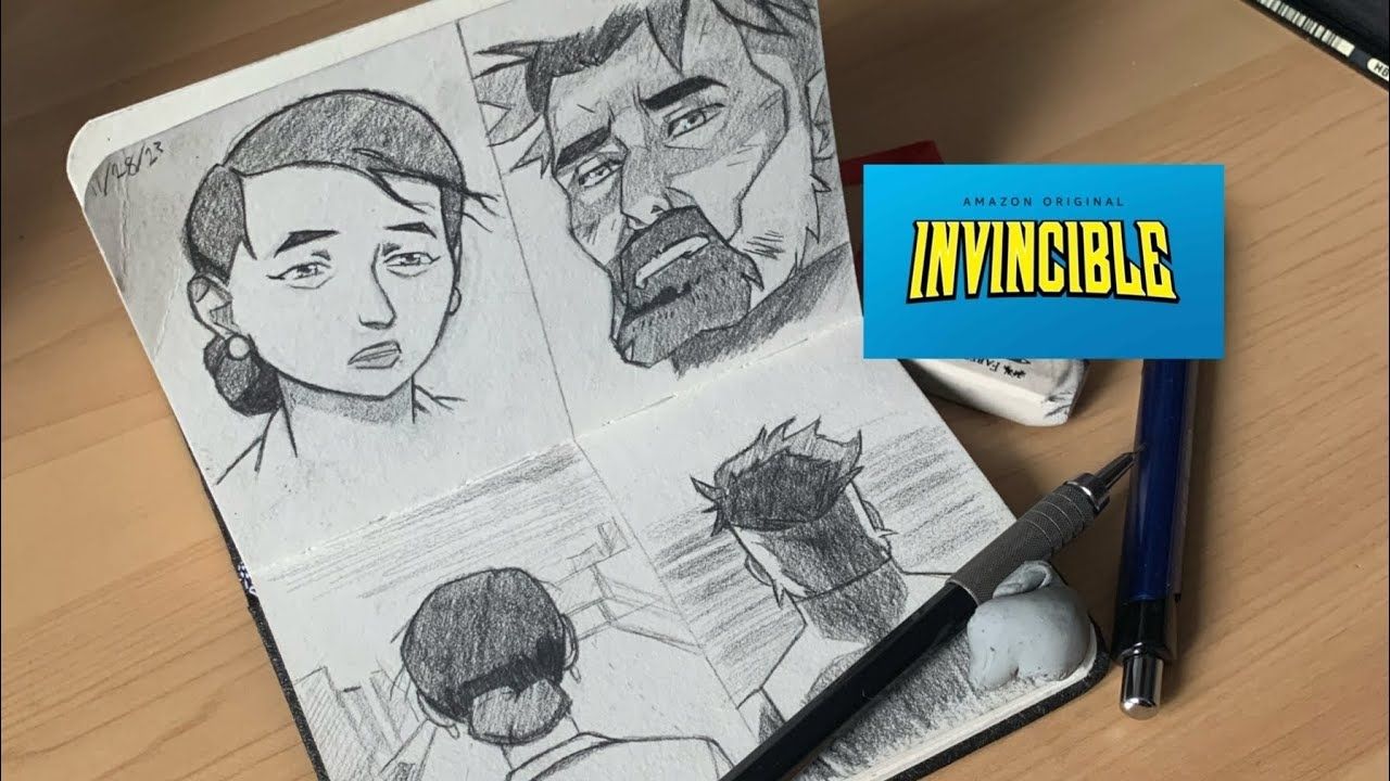 Drawing Debbie and Omni-Man from Invincible
