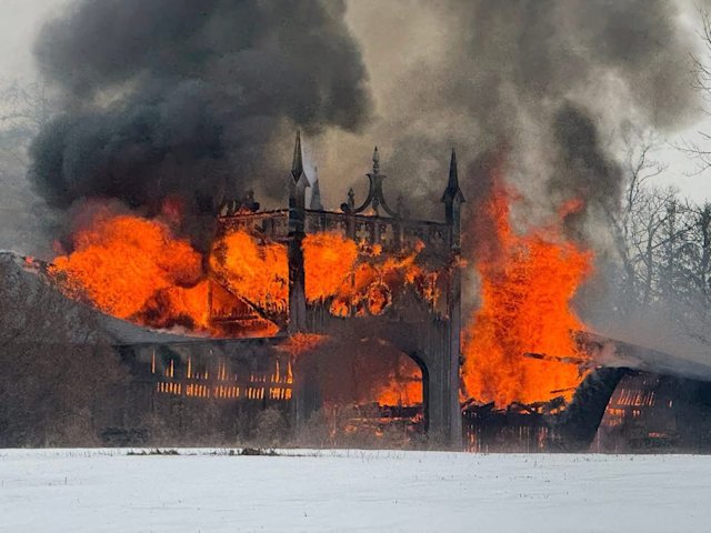Barn destroyed in Dutchess County fire as crews battle hours-long blaze