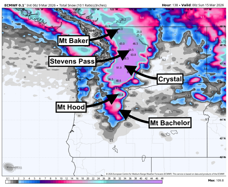 Brace for impact: 100 inches of snow forecasted for Washington