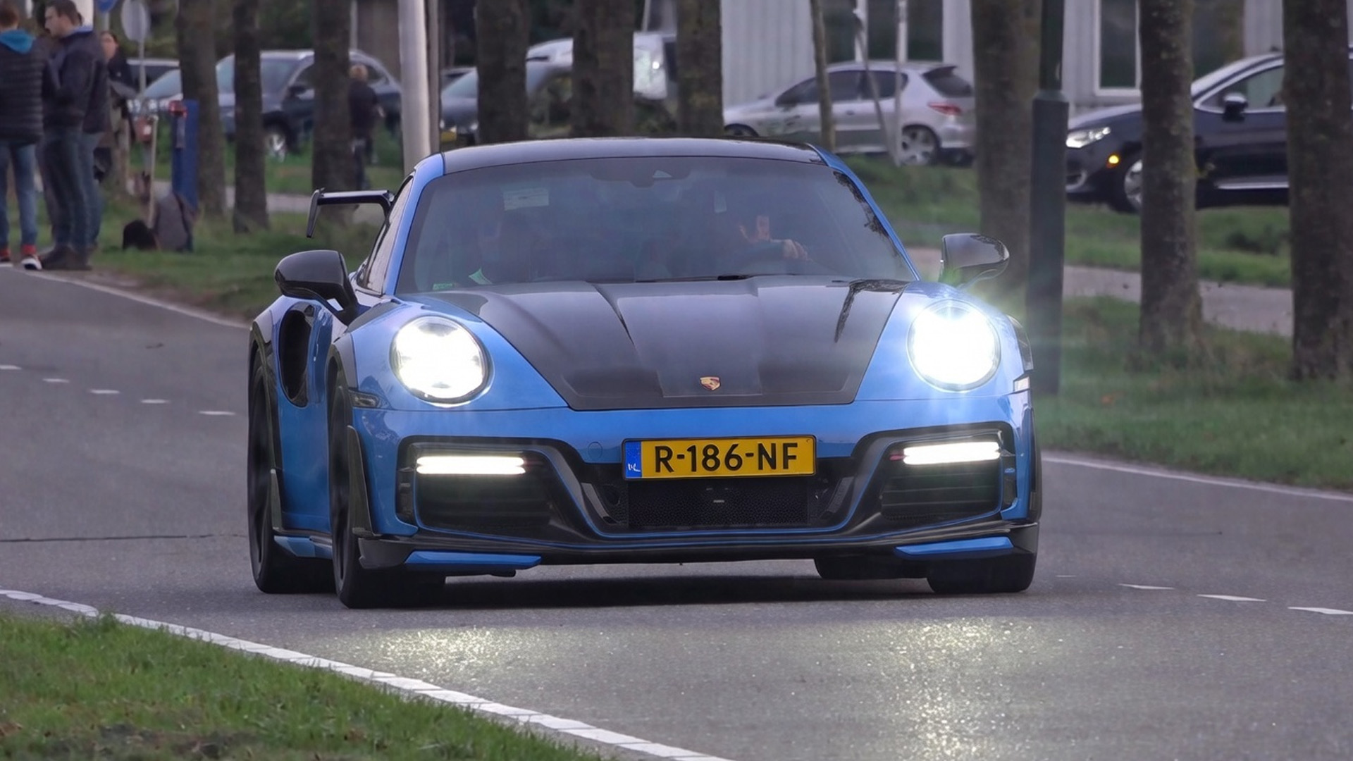 Porsche 992 GT wild acceleration on public road