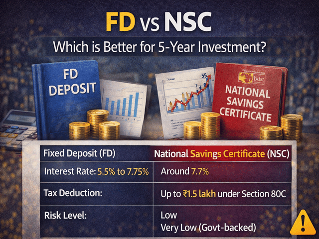 FD vs NSC for 5-year investment: Which option offers better returns and ...