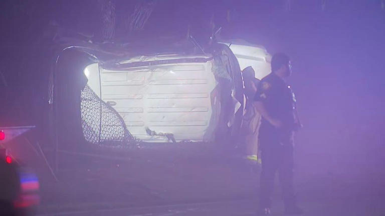 Driver escapes after car flips onto its side in early morning West Side ...