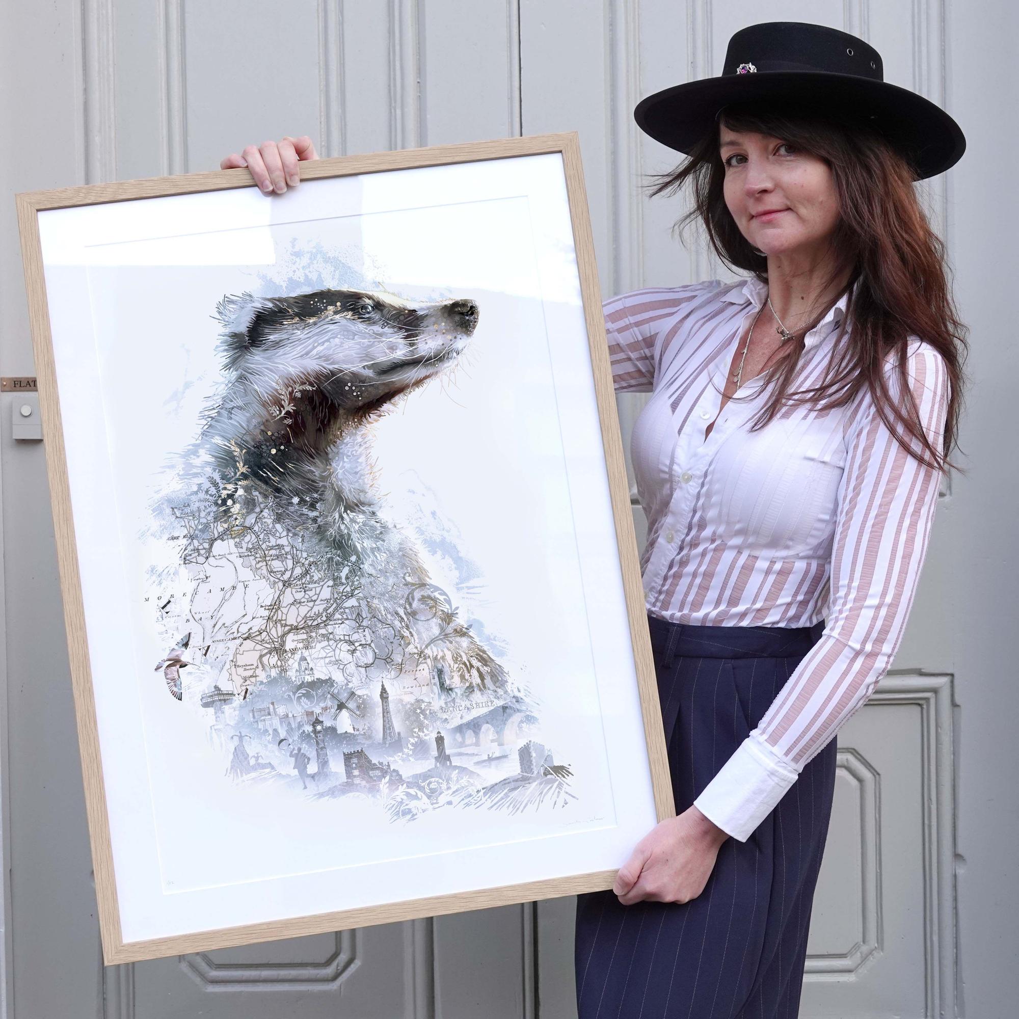 Lancashire artist Sandy Gardner's gilded 'Lancashire Badger' headlines ...
