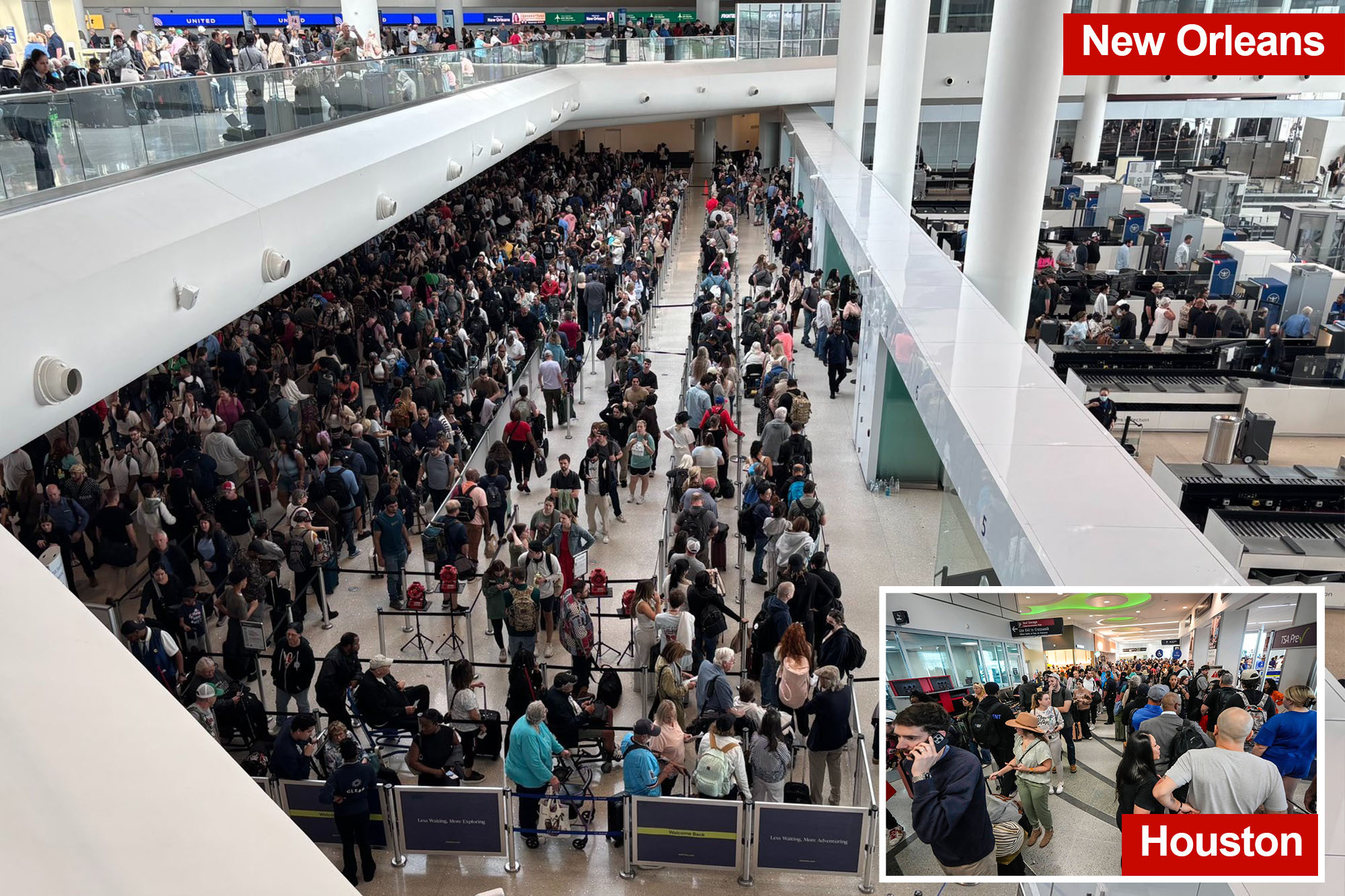 Fuming travelers wait in airport security lines for hours due to TSA ...