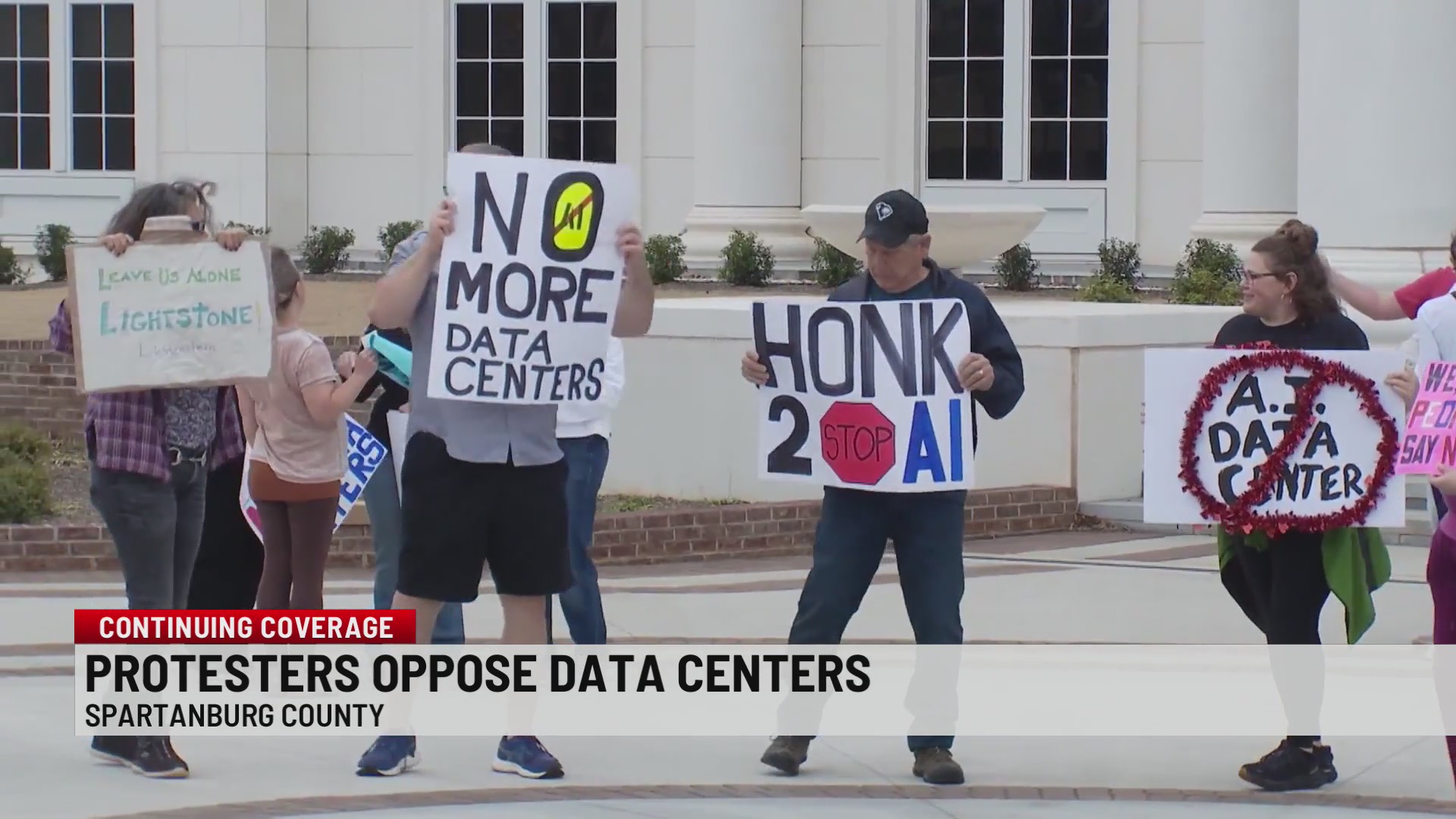 Protesters oppose data centers coming to Spartanburg Co.