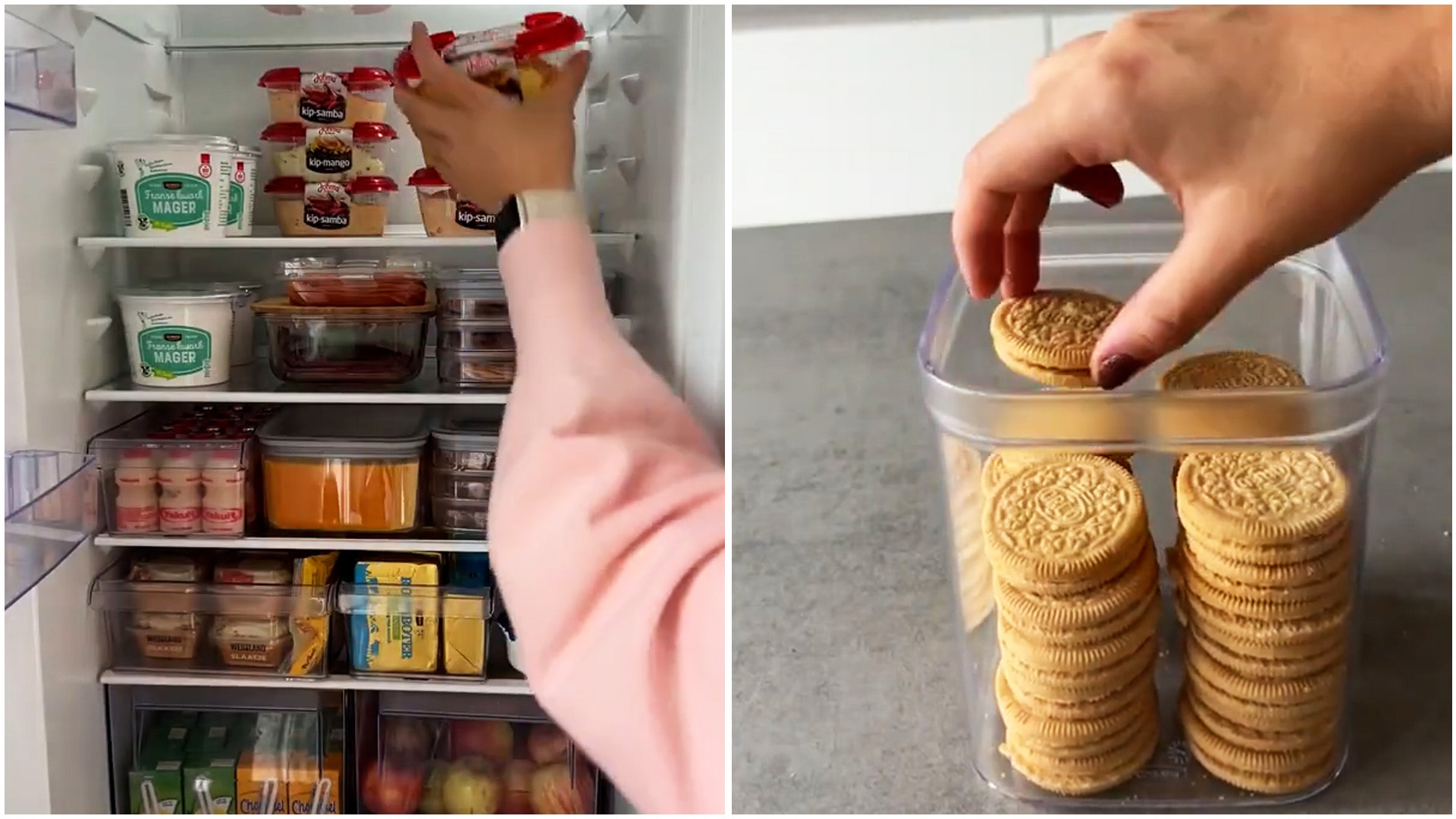 Fridge restock and cookie jar snack organization