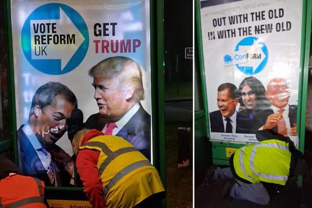 Greenpeace IW mocks Nigel Farage rally with 'Vote Reform – Get Trump ...