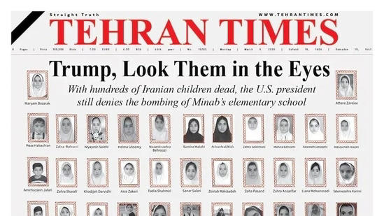 'Trump, look them in the eyes', Tehran Times frontpage features Minab ...
