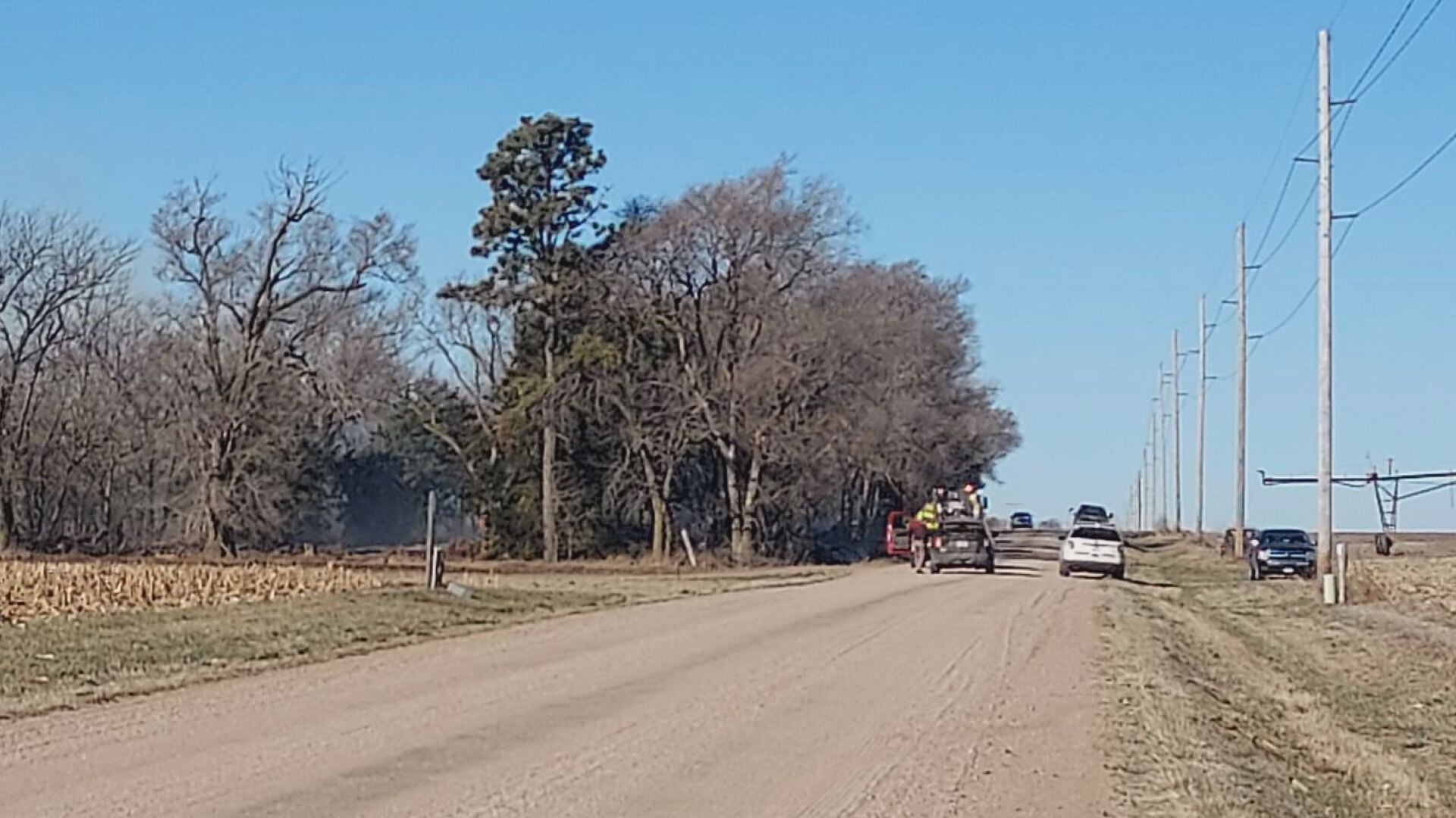 Firefighters respond to grass fire along Highway 281 north of Hastings