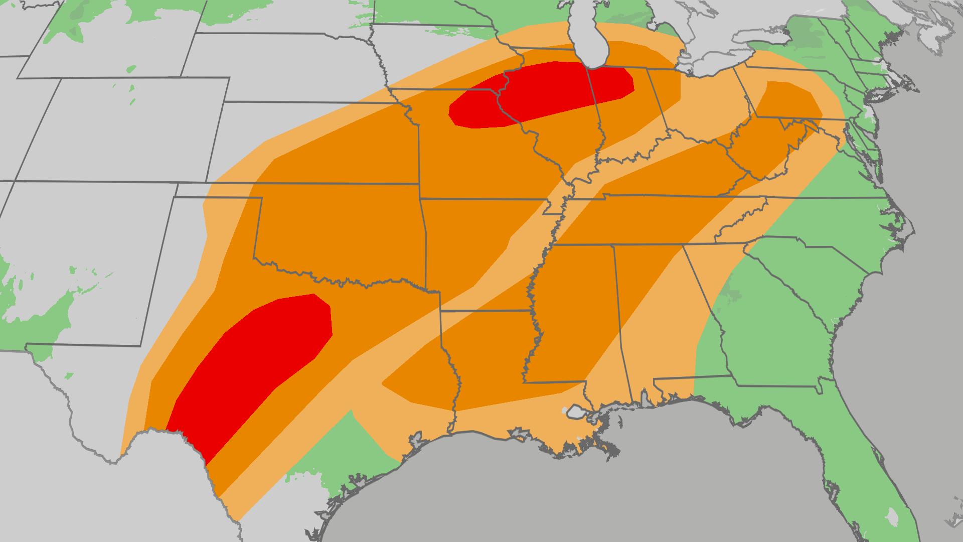 Another severe weather outbreak, with threat of strong tornadoes, is expected in storm-fatigued Midwest, South<br>