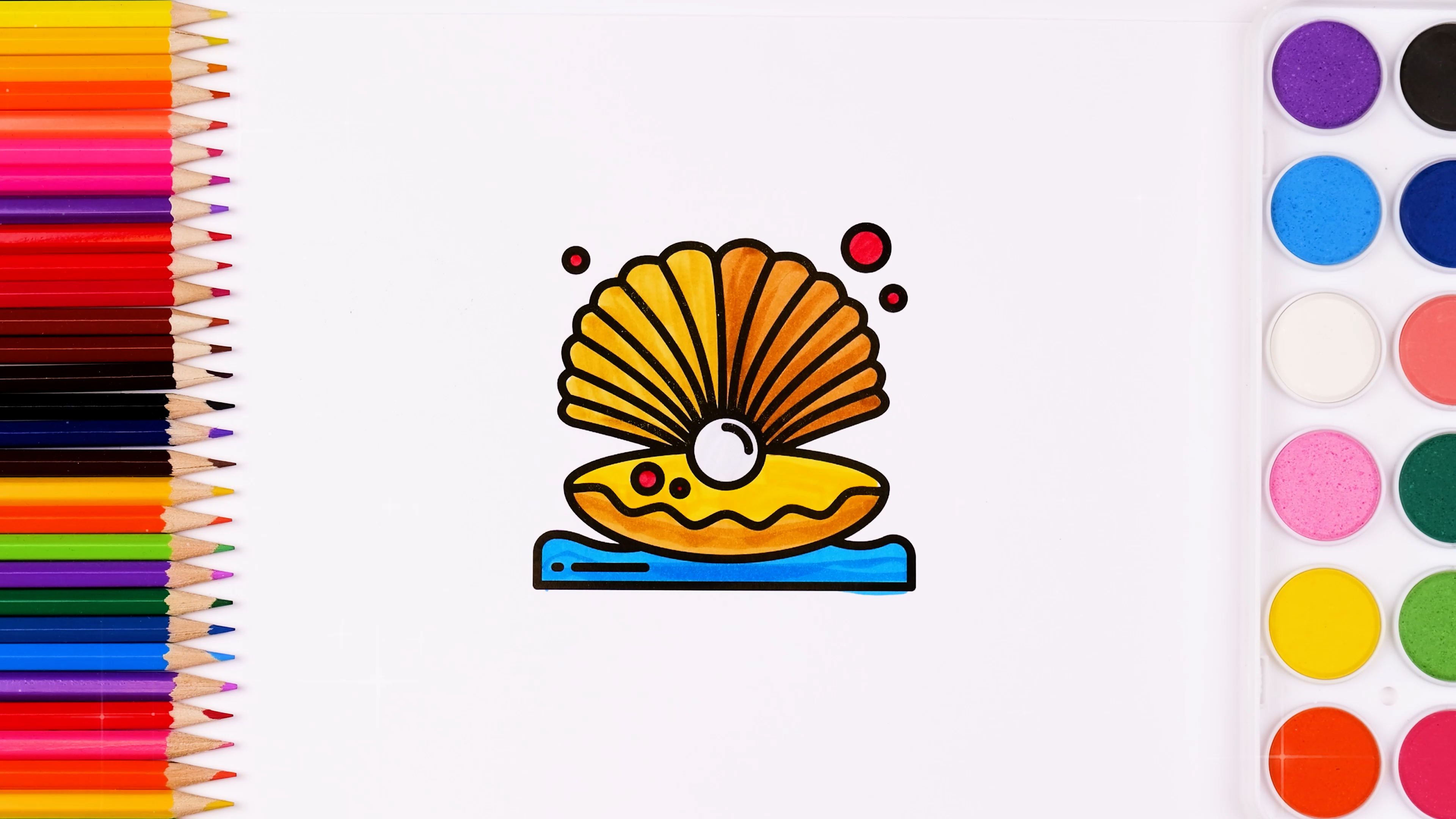 Sea pearl drawing | Coloring in activity