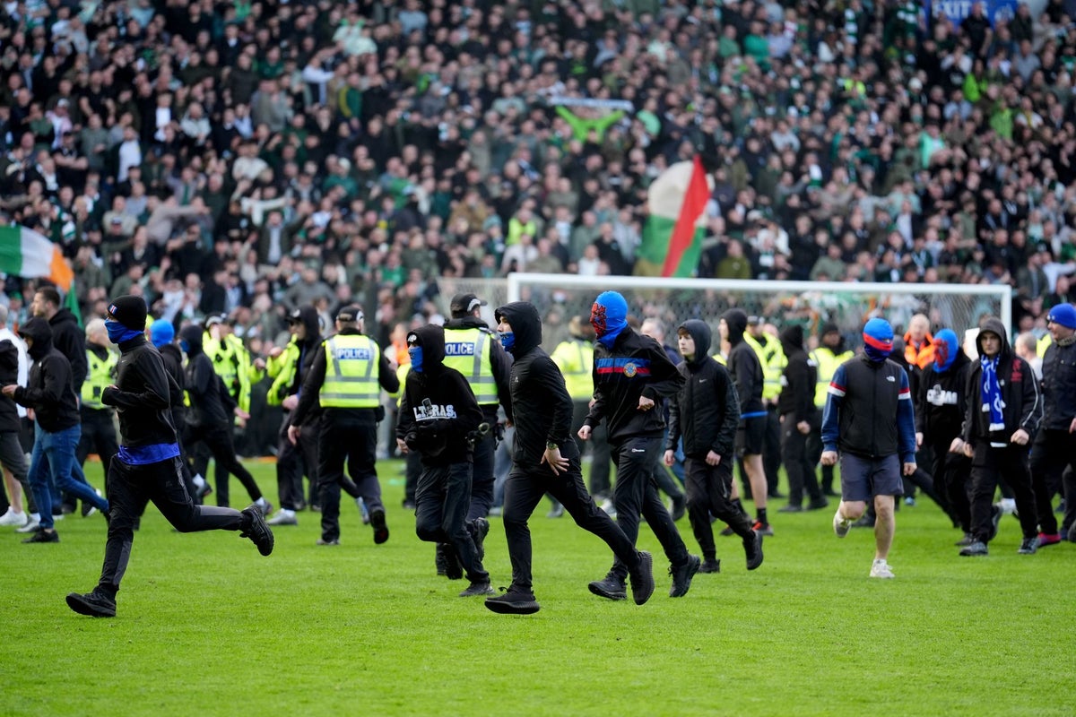 Nine arrested after 'unacceptable' disorder at Rangers and Celtic tie