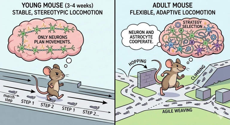 Why coordination improves after brain circuits mature: Astrocytes may ...