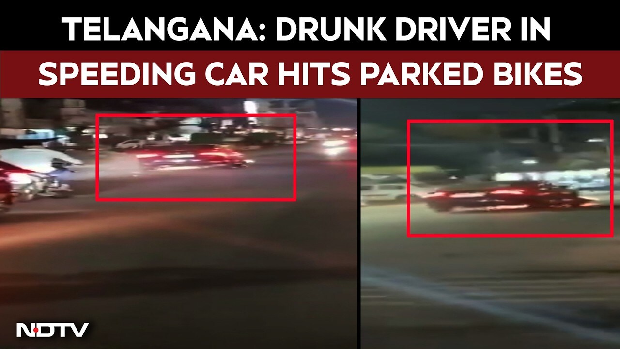Drunk driver in speeding car hits parked bikes, drags one for several ...