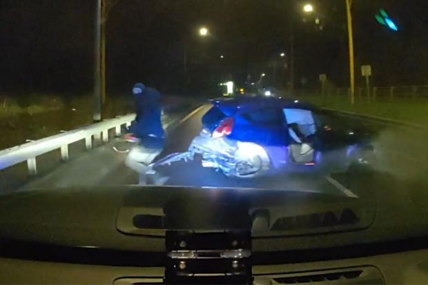 Balaclava-clad thief sped at 100mph before crashing stolen car on A127 ...