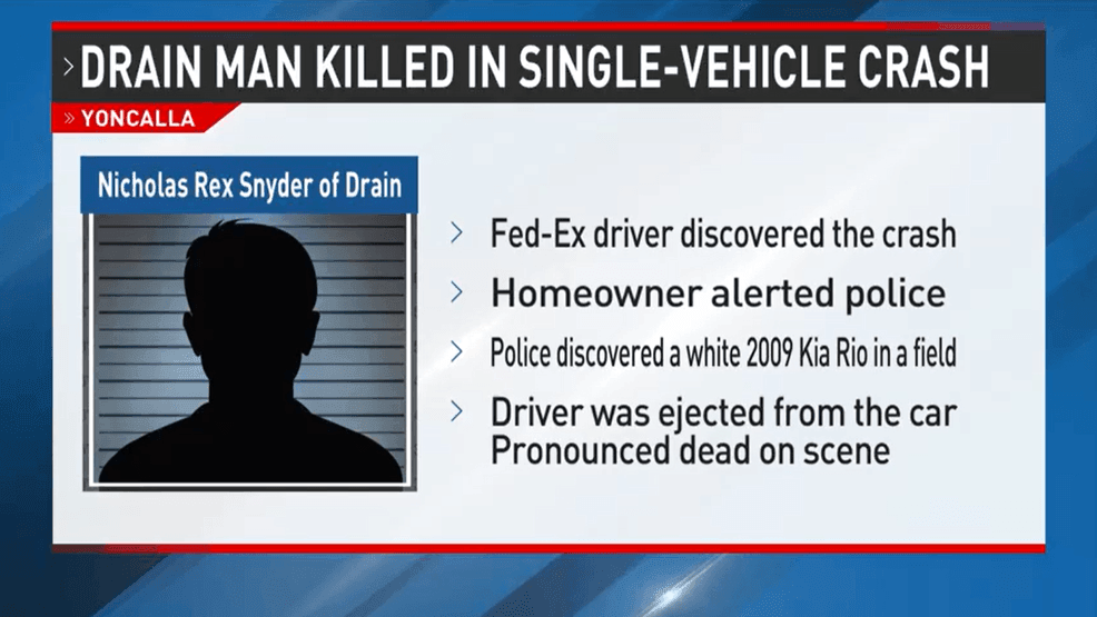 Drain man killed after being ejected in Elkhead Road crash near Yoncalla