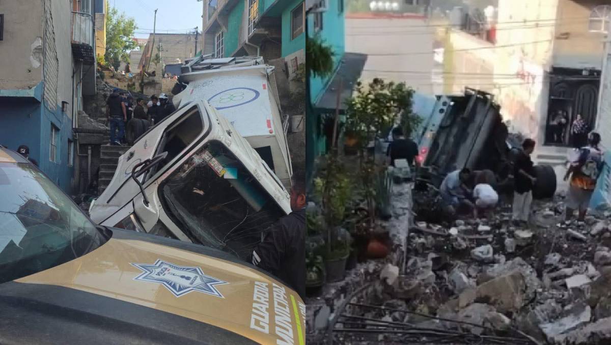 Camión se queda sin frenos y cae sobre calle cerrada en Naucalpan; hay ...
