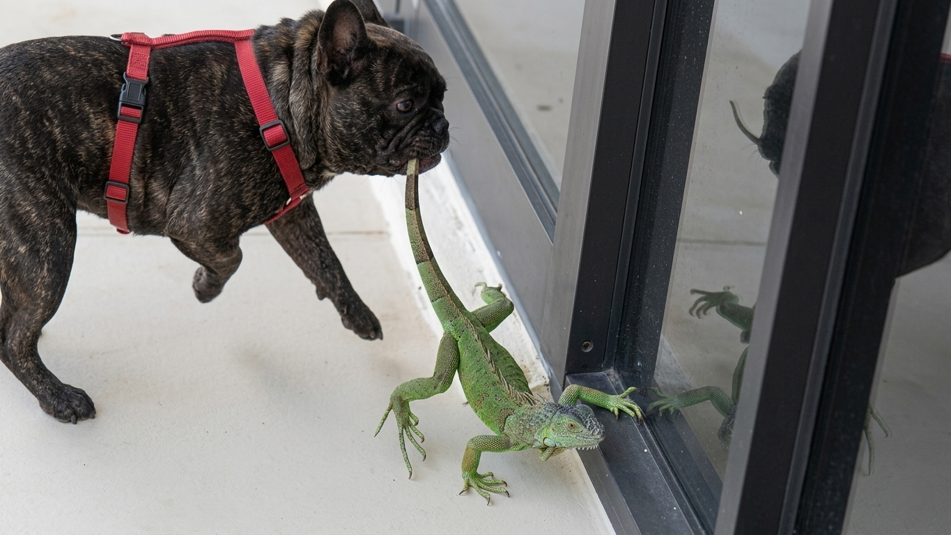 Watch what happens when a dog catches a lizard