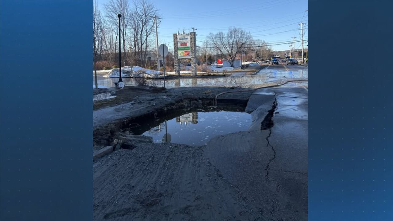 Water main break shuts down busy road in Westboro