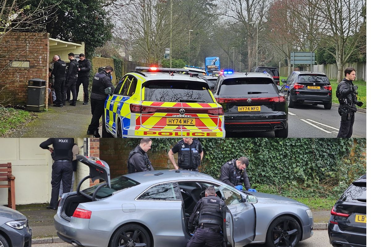 Armed police spotted after M27 chase as three men arrested in Havant