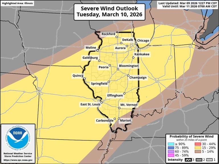 Another round of severe weather possible for Illinois Tuesday: Timing ...