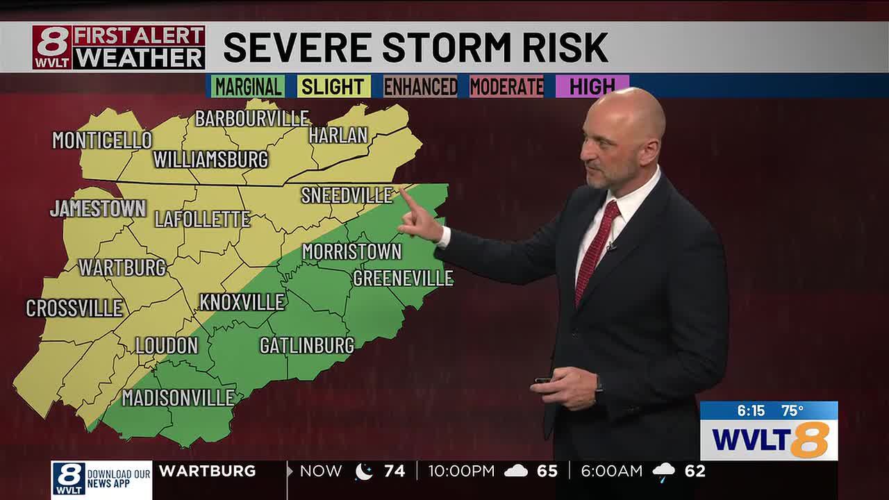 First alert: Isolated showers or a stray storm Tuesday morning