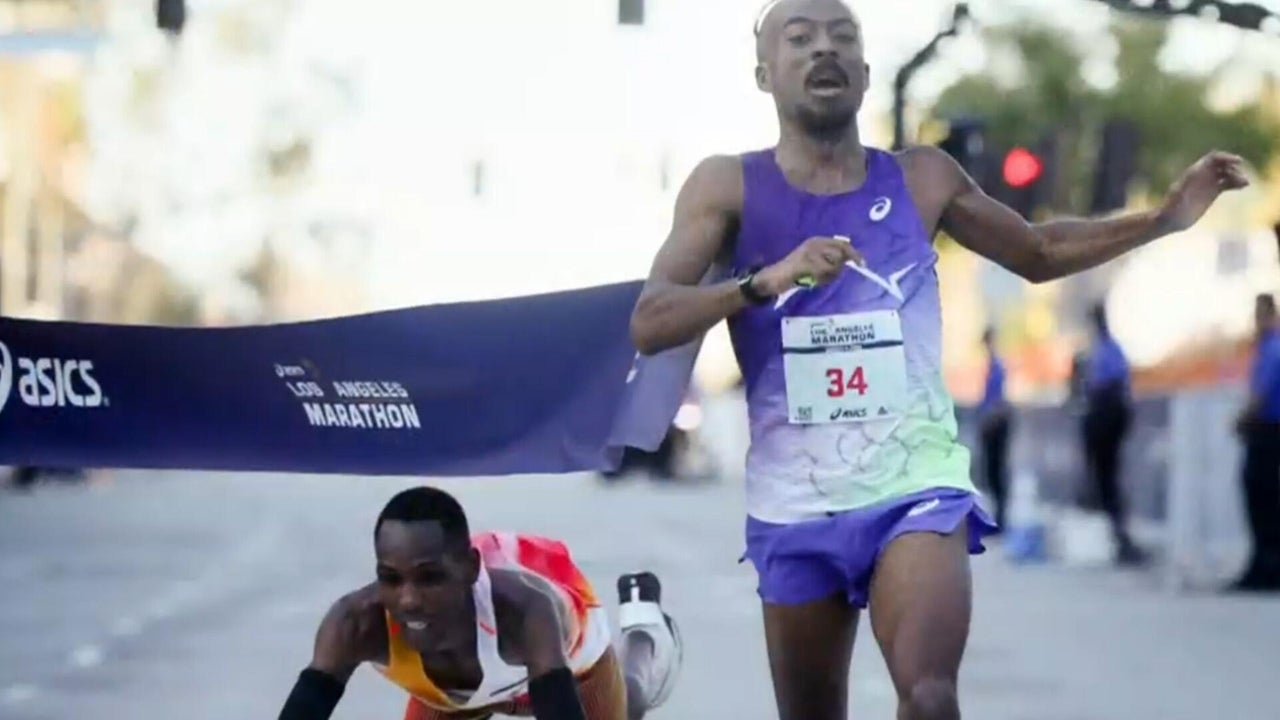 High school coach closes gap with leader to win LA marathon in closest ...