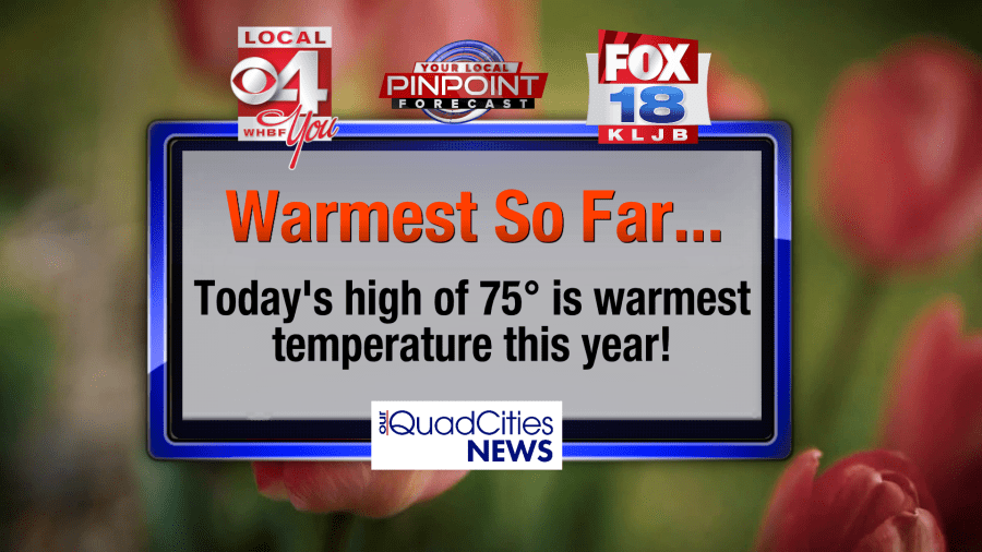 Record high of 75° in the Quad Cities!