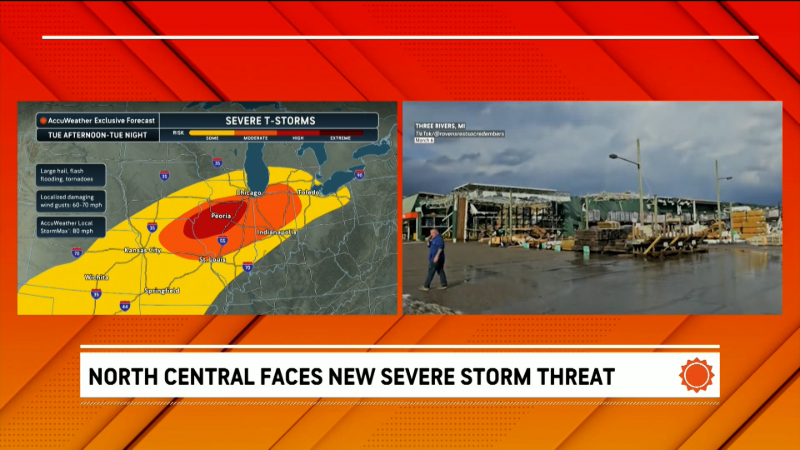 Midwest back in the bullseye for severe storm potential on Tuesday and Wednesday<br>