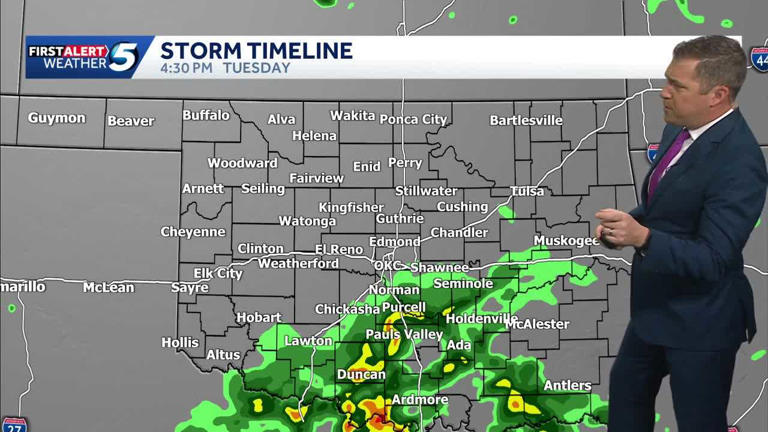 Timeline: Severe storms bring upgraded tornado risk to Oklahoma on Tuesday