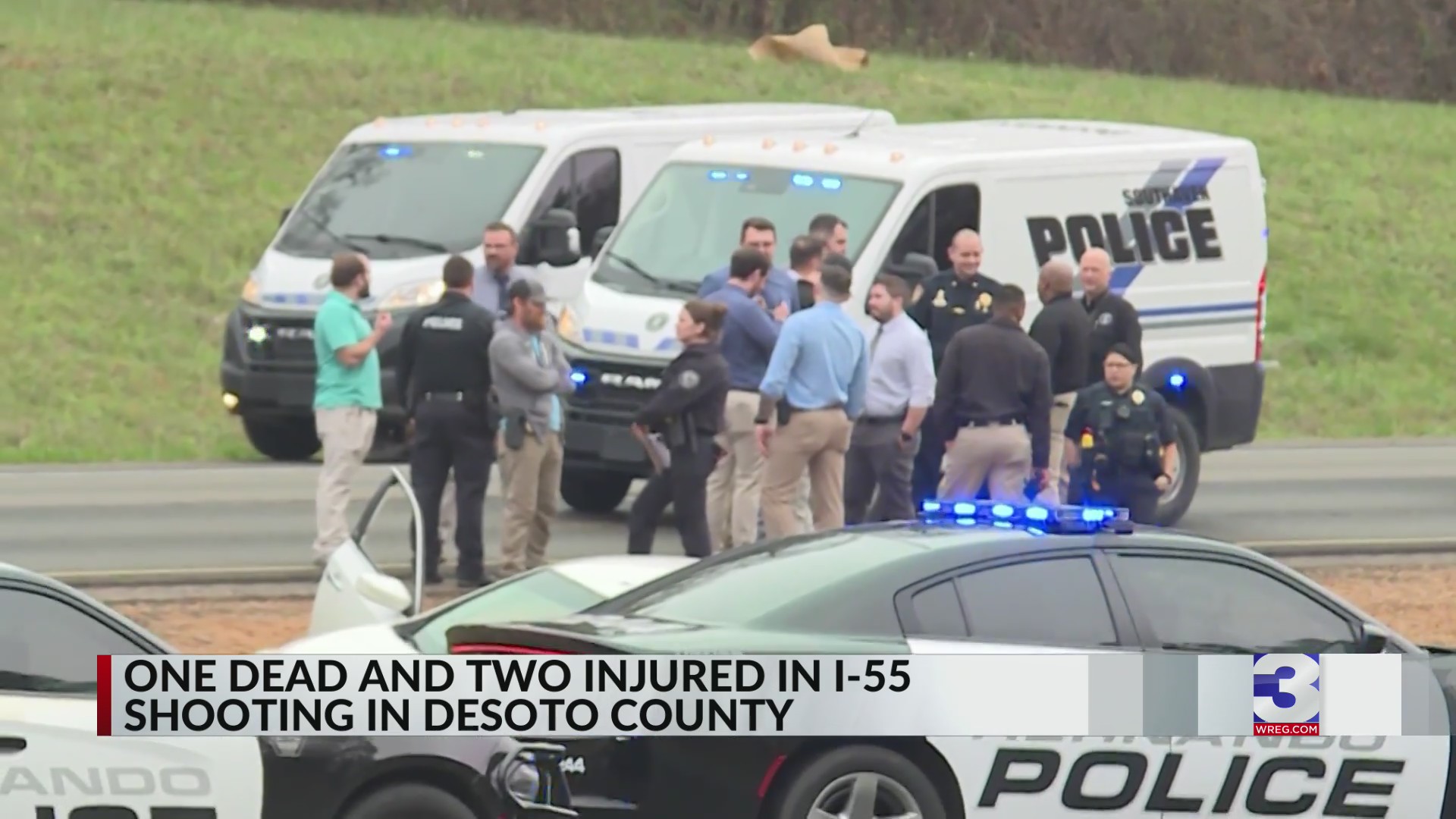 1 dead, 2 injured after shots fired on I-55 in Southaven, MS
