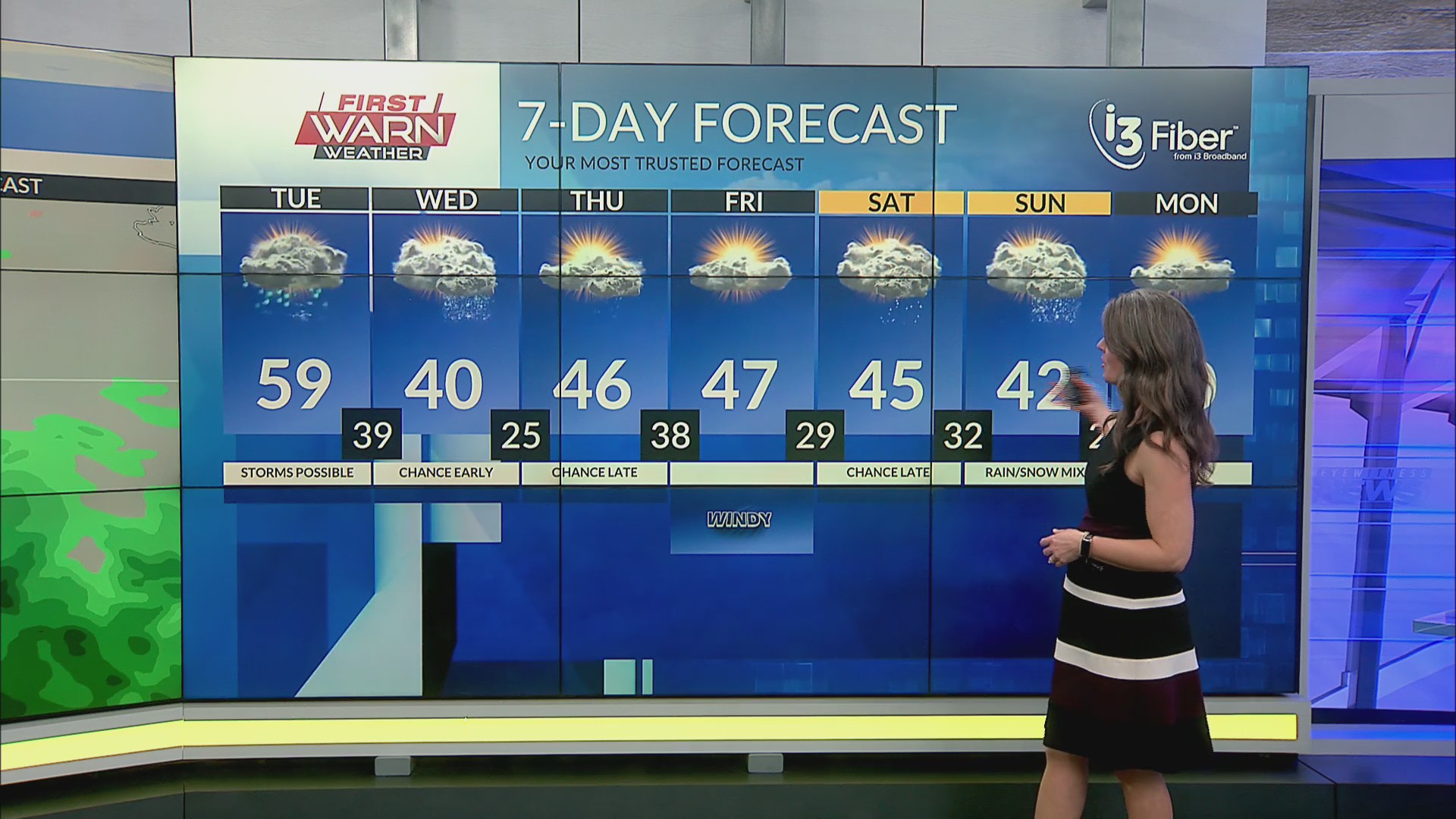 Monday late evening first warn forecast 3/9/26