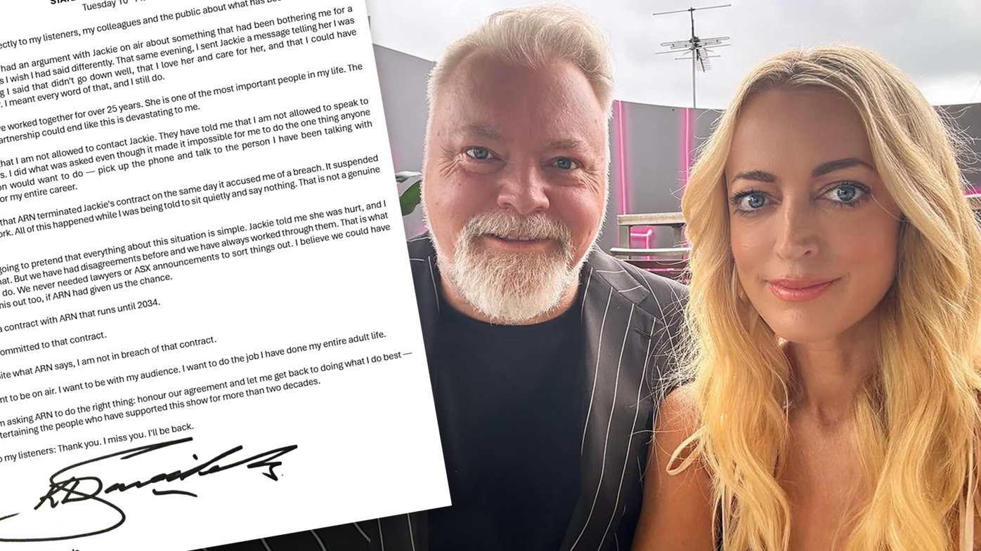 Kyle Sandilands has released a statement saying he wants to return to air after Jackie O's exit.