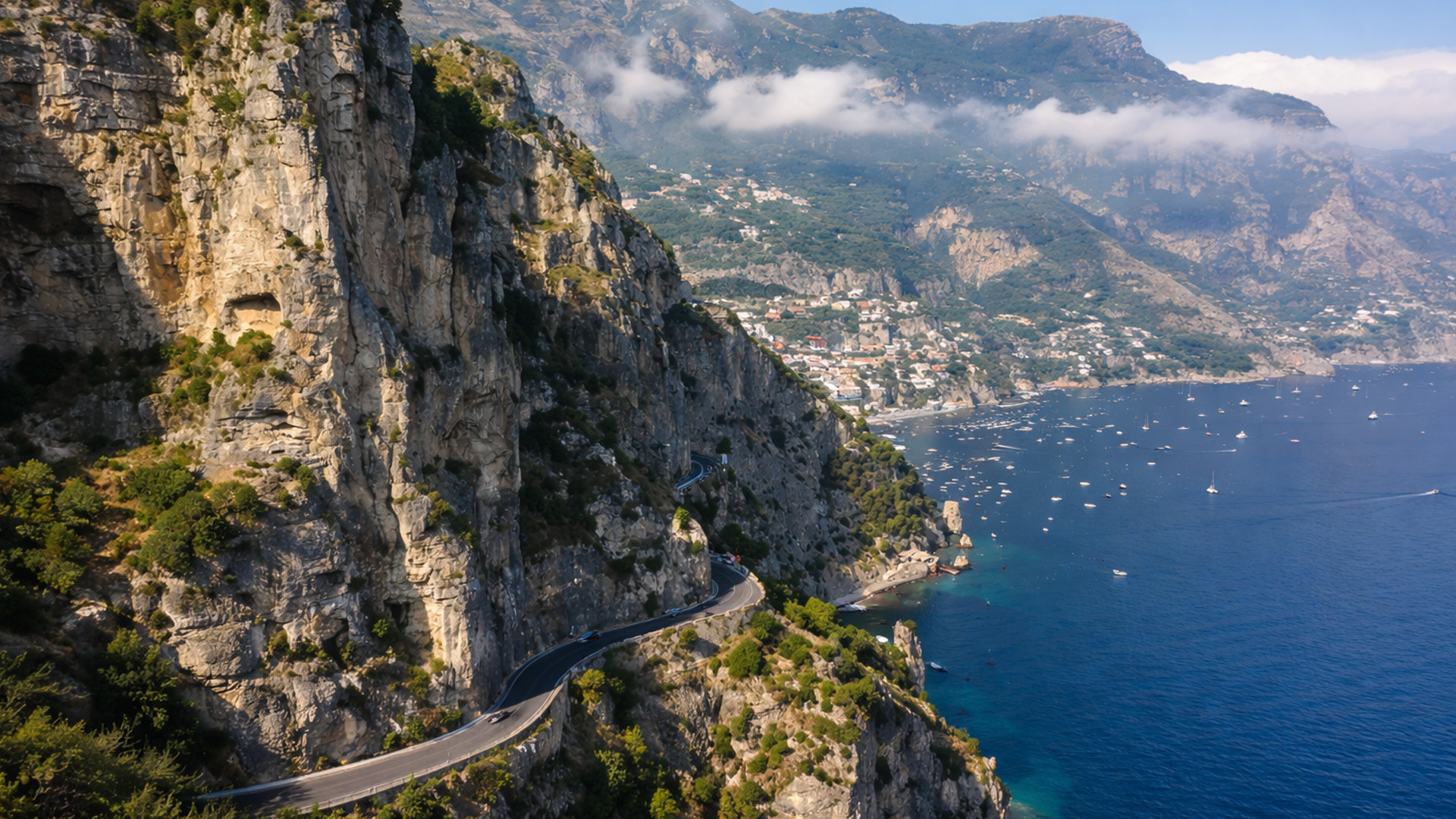 Driving along Italy's steepest coastal cliffs