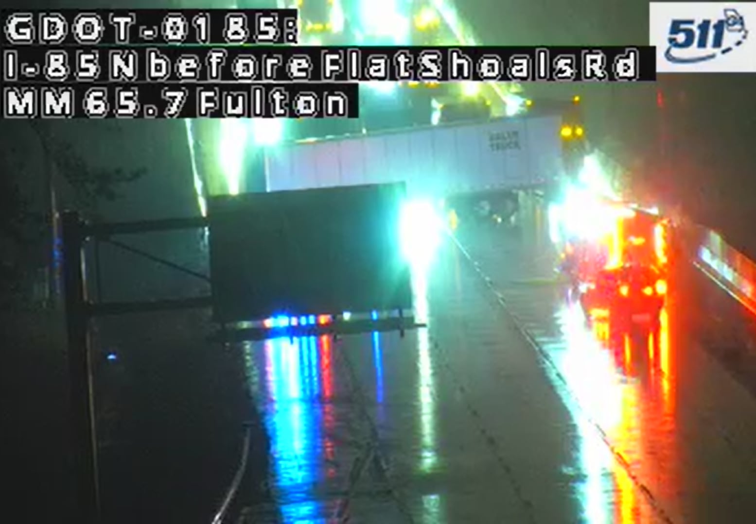 All northbound lanes of I-85 cleared after semitruck jackknifed