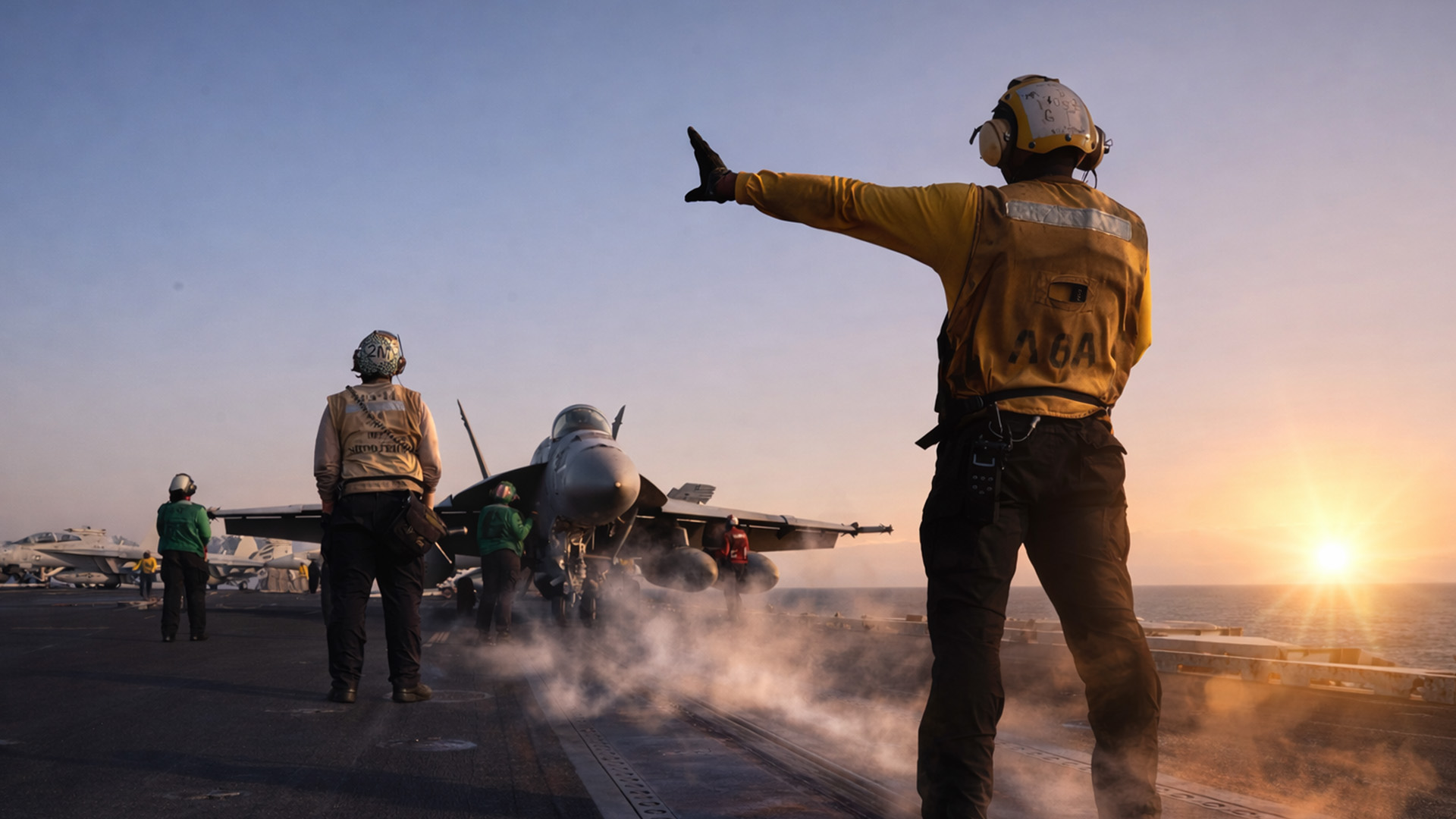 US Navy jets launch from USS Abraham Lincoln