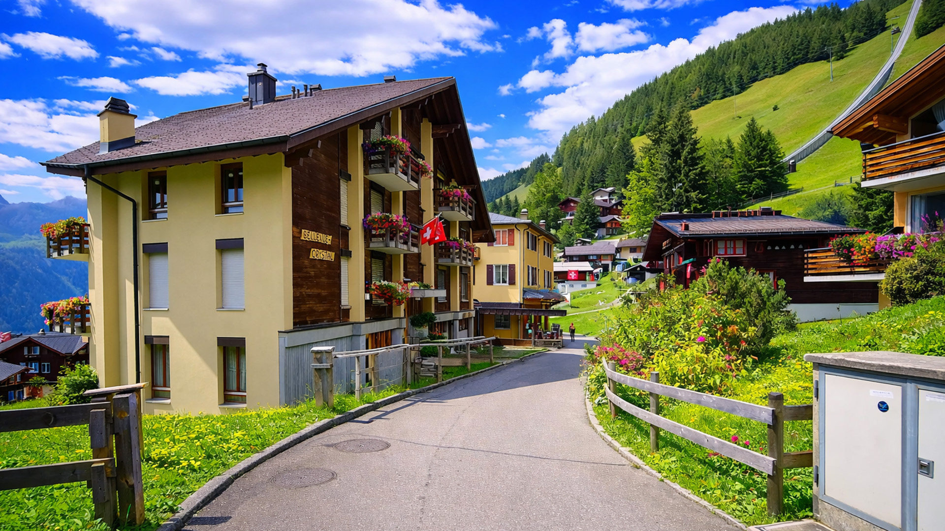 Mürren, Switzerland beautiful village in Bernese Oberland (4K)