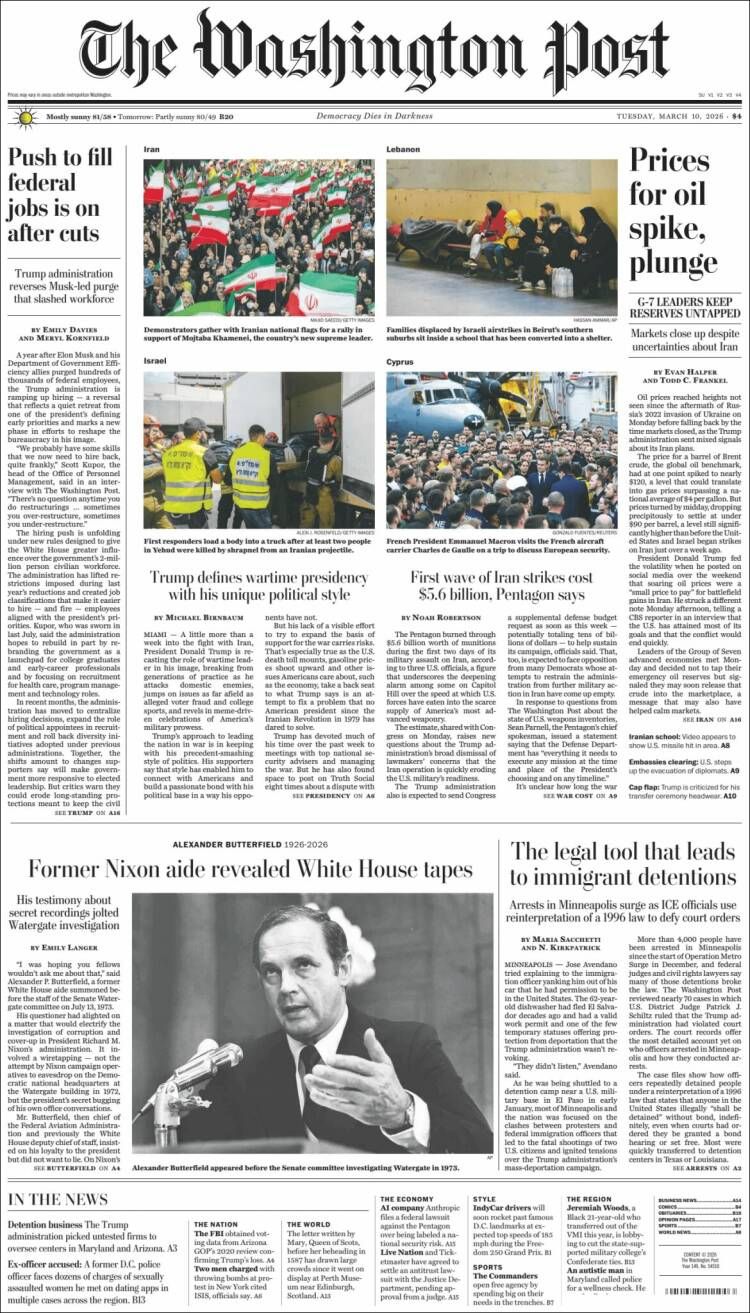 10 March 2026: Trump says Iran war is 'pretty much over' and other ...