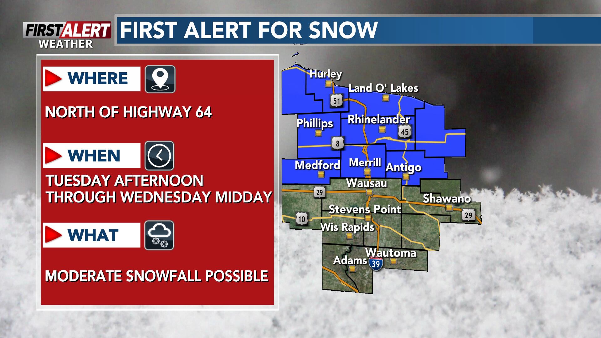 First alert for multiple rounds of snow, cooler weather the rest of the ...
