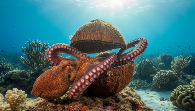 Why do octopuses haul coconut shells like portable armor? The ...
