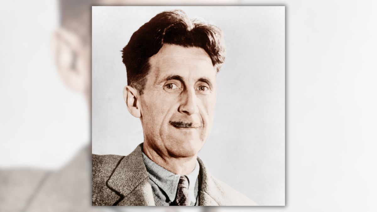 Did Orwell write, 'People sleep peaceably' because 'rough men stand ...