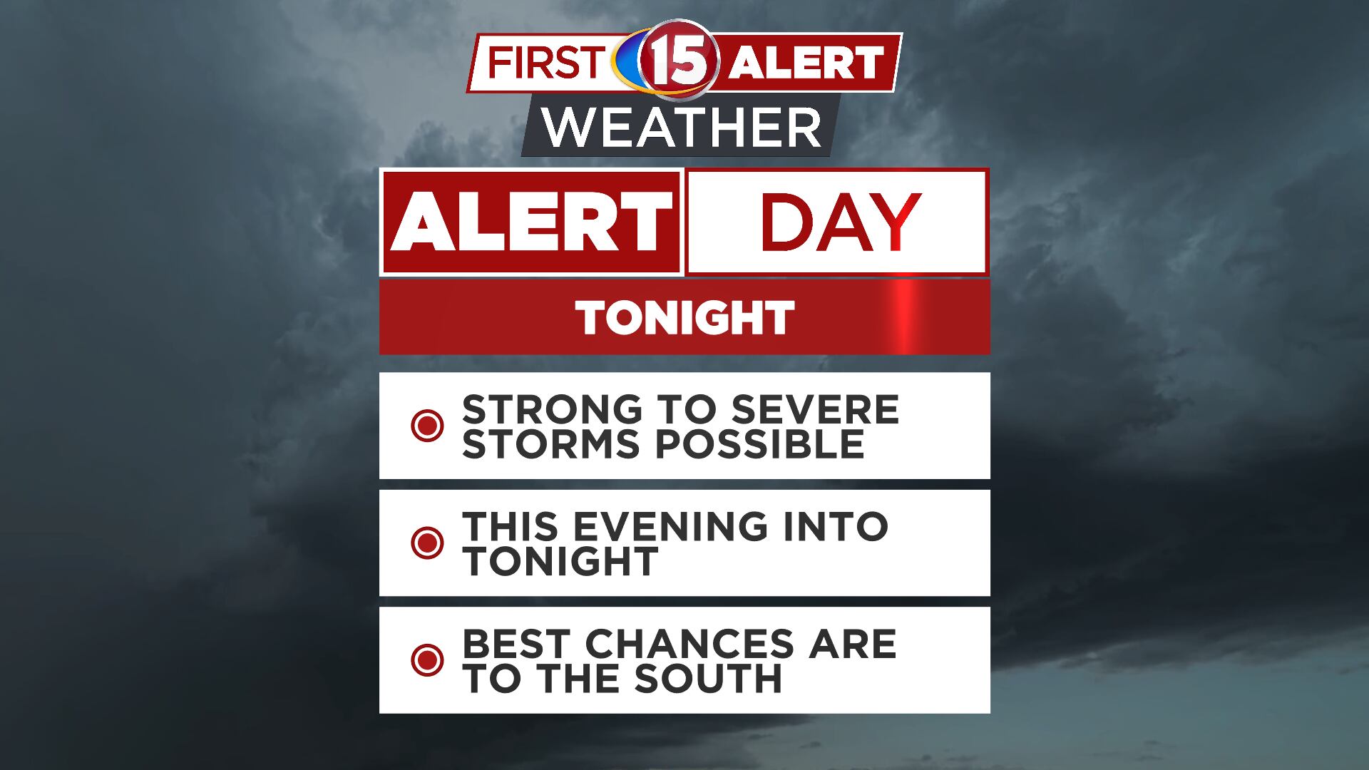First alert day - strong to severe storms possible tonight
